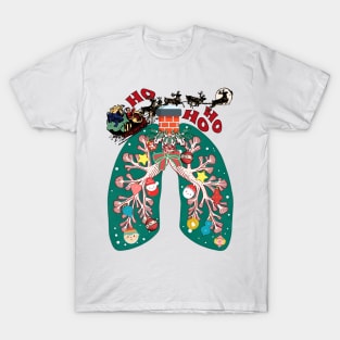 Respiratory Therapist Funny Decorated Lungs Xmas T-Shirt